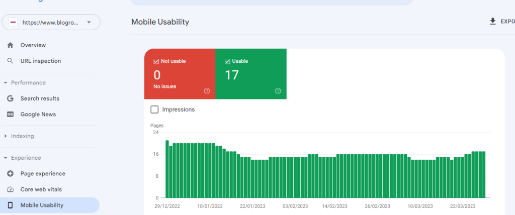 Google Search Console Mobile Usability