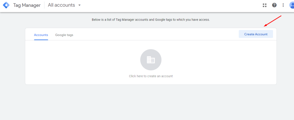 Google Tag Manager account