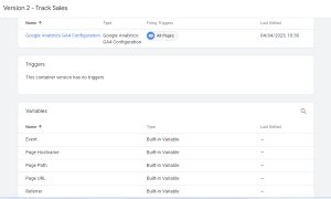 check configuration settings on GTM