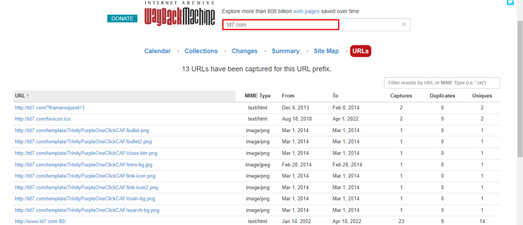 How to check domain History