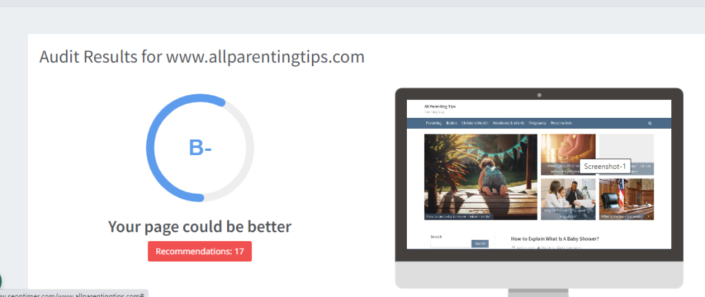 SEOoptimer Page speed