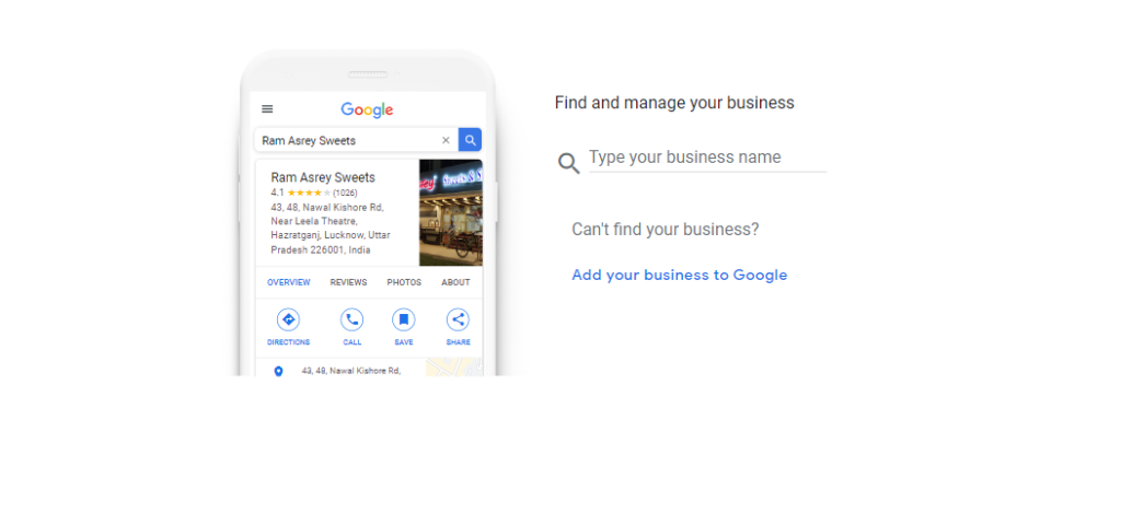 Google My Business listing for Local Ranking